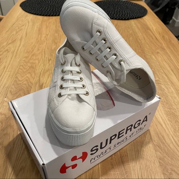 Superga 2790 White Platform Sneakers - Picture 2 of 11